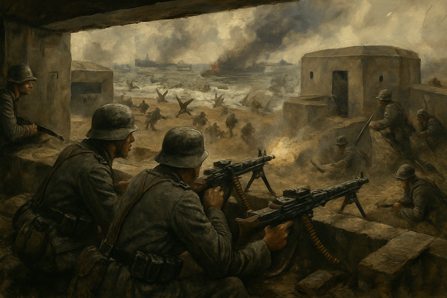 German soldiers manning the MG40's